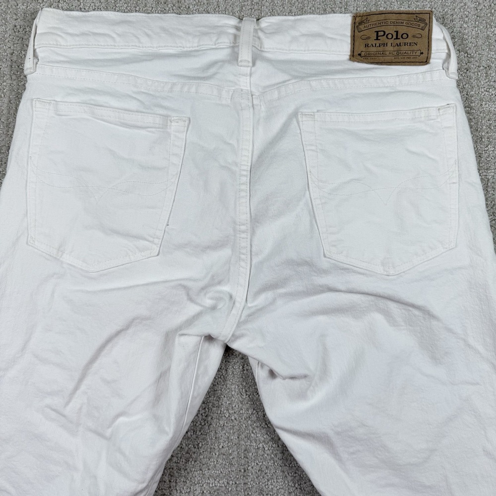 Polo Ralph Lauren Men's 32x30 Varick Slim Straight White Denim Jeans - Picture 4 of 8